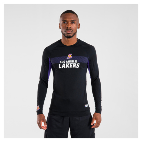 Pánske spodné tričko NBA Lakers s dlhým rukávom čierne TARMAK