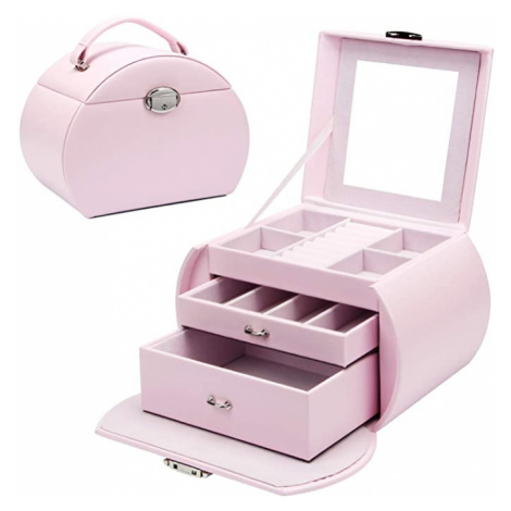 Troli Ružová luxusná šperkovnica kufrík B35