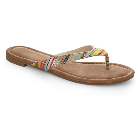 Women's flip-flops LOAP HERBA Brown/Yellow