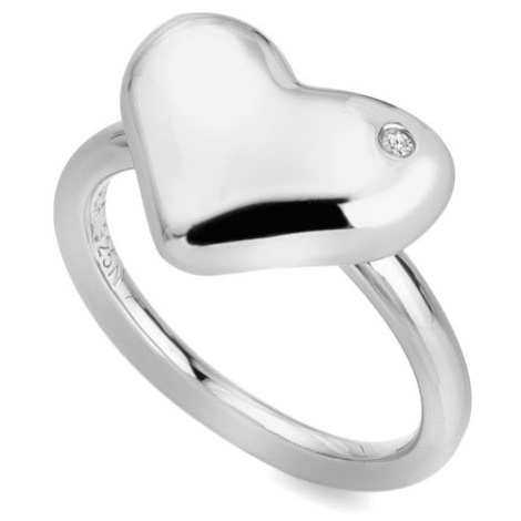 Hot Diamonds Pôvabný strieborný prsteň s diamantom Desire DR275 60 mm