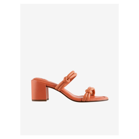 Orange Women's Leather Slippers with heels Högl Grace - Ladies