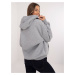 Sivá basic mikina na zips s kapucňou -CLM-BL-1044.19-grey