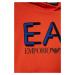 Detská bavlnená mikina EA7 Emporio Armani oranžová farba, s kapucňou, s potlačou