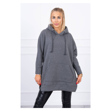 Insulated sweatshirt with vents on the sides of graphite