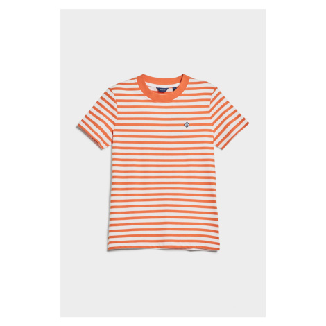 TRIČKO GANT D1. ICON G STRIPED SS T-SHIRT PUMPKIN ORANGE