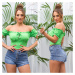 Sexy Koucla Off-Shoulder crop top green Einheitsgroesse