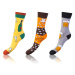 Bellinda CRAZY SOCKS 3x - Zábavné crazy ponožky 3 páry - oranžová - žltá - sivá
