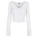 Women's sweater with cropped ribs in white