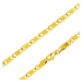 Zlatá retiazka 585 - ploché ozdobne ryhované články, mriežka, 550 mm
