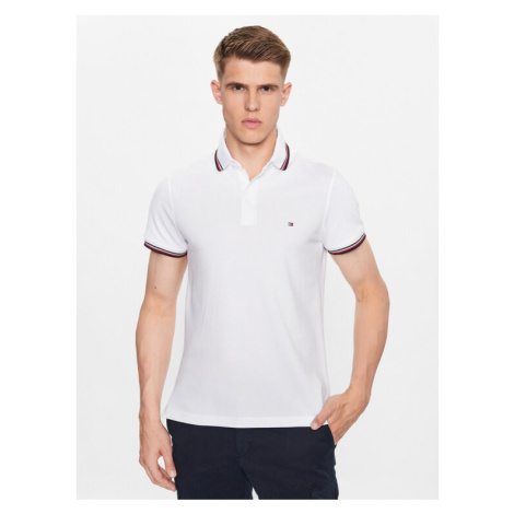 Tommy Hilfiger Polokošeľa 1985 MW0MW30750 Biela Slim Fit