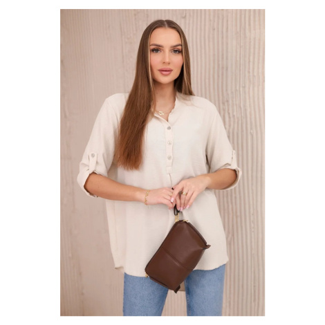 Blouse with a longer back beige