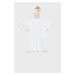 Detské tričko Abercrombie & Fitch biela farba, s polorolákom