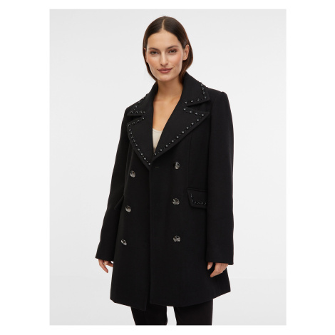 Čierny dámsky kabát s prímesou vlny ORSAY