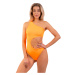 Women's swimsuit Nebbia One Shoulder Asymmetrical Monokini 458 Orange Neon