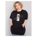 Black blouse plus sizes with inscription