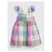 Farebné dievčenské kockované šaty GAP
