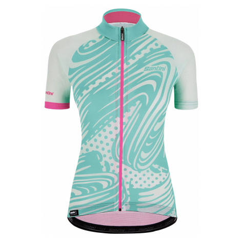 Santini Cyklistický dres s krátkym rukávom - GIADA POP LADY - svetlo modrá/biela/ružová