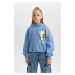 DEFACTO Girl Oversize Fit Crew Neck Printed Sweatshirt