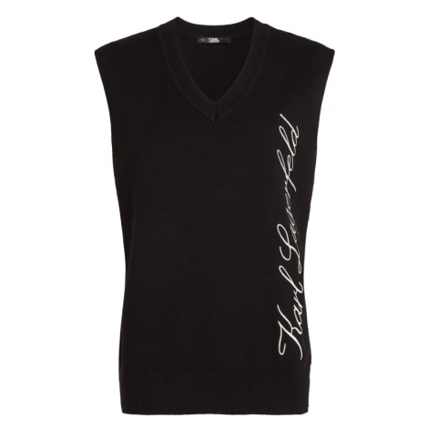 Sveter Karl Lagerfeld Hotel Karl Voluminous Vest Black