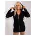 Black plus size hooded cardigan