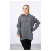 Tunic with zipper on hood Oversize graphite