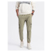 Kaki pánske cargo jogger nohavice Ombre Clothing