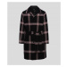 Kabát Karl Lagerfeld Unisex Kl Logo Check Coat Čierna