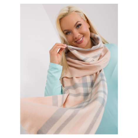 Light pink and grey elegant plaid scarf