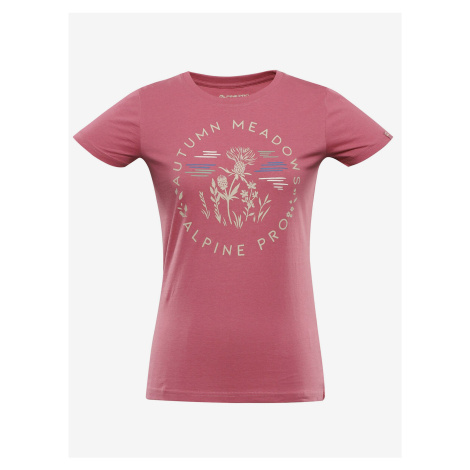 Ružové dámske tričko z organickej bavlny ALPINE PRE ECCA ALPINE PRO