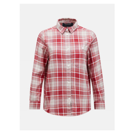 Košeľa Peak Performance W Cotton Flannel Shirt Červená