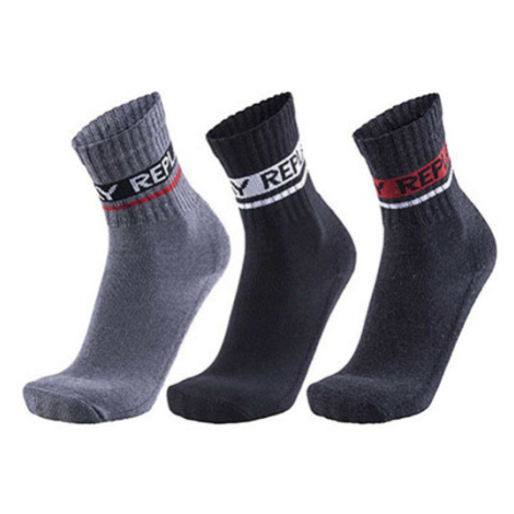 Replay Športové vysoké ponožky - 3 páry C100634 Anthracite