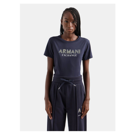 Tmavomodré dámske tričko Armani Exchange