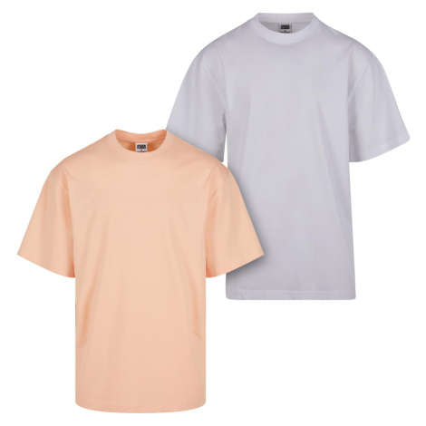 Men's UC Tall Tee 2-Pack T-Shirts - Orange + White Urban Classics