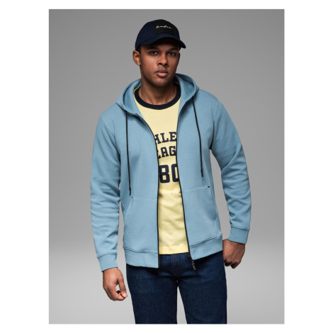 Ombre Unzipped hoodie sweatshirt in streetwear style - light blue