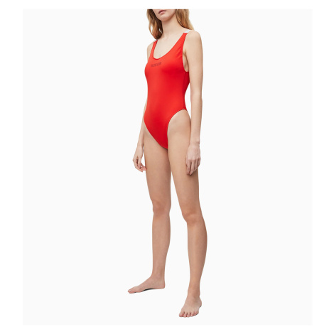 Jednodílné plavky model 7755519 červená červená M - Calvin Klein
