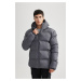 DEFACTO Water Repellent Puffer Jacket with Hood and Zipper and Pocket