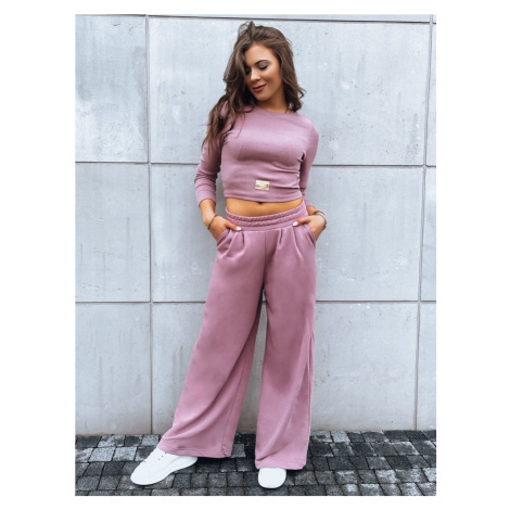 Women's set of wide trousers and crop top with long sleeves ASTRAL ALLURE purple Dstreet