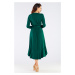 Zelené asymetrické šaty s výstrihom A456