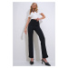 Trend Alaçatı Stili Women's Black Striped Elastic Trousers