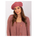 Dusty pink women's beret with appliqués