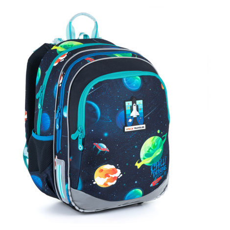 Školská taška s raketou a vesmírom Topgal ELLY 21015 B
