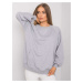 RUE PARIS Grey melange cotton sweatshirt without hood