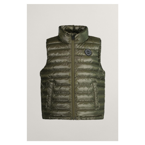 VESTA GANT SHINY LIGHT PADDED DOWN VEST JUNIPER GREEN