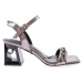 DGN 617-23y Women's Silver Stone Banded Heeled Sandals