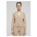 Women's ribbed cardigan beige