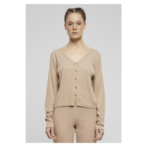 Women's ribbed cardigan beige Urban Classics