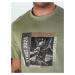 Pánske tričko s potlačou, zelené Dstreet RX5465
