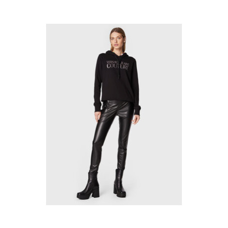 Versace Jeans Couture Mikina Logo Glitter 73HAIT02 Čierna Regular Fit