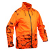 Pánska poľovnícka bunda supertrack 100 nepremokavá odolná oranžová reflexná