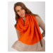 Orange and beige two-color knitted scarf